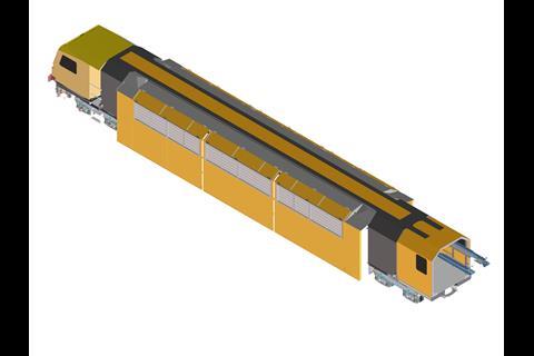 The open-bottomed Robel 69.60/4-UK Mobile Maintenance Unit will be equipped with track maintenance tools.